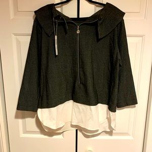 Chico’s half zipup jacket with blouse bottom, Med